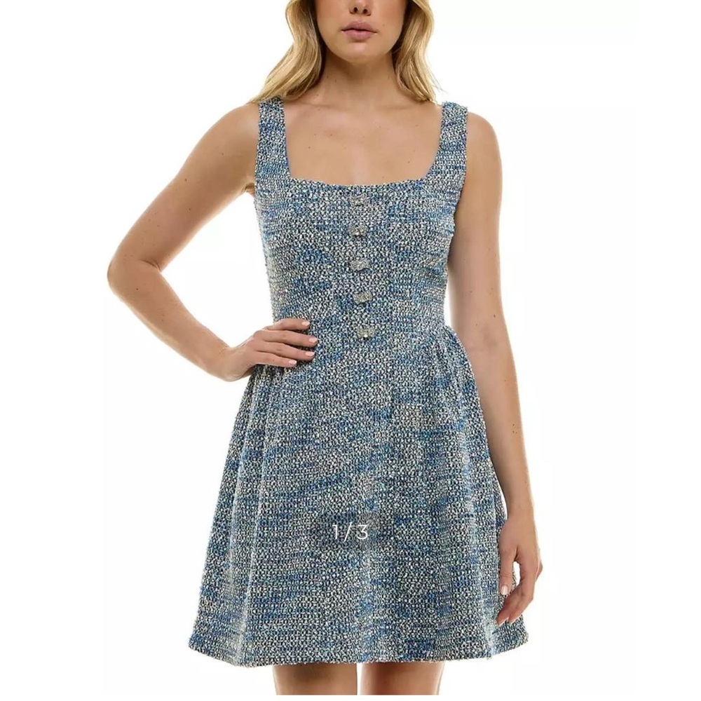 NEW Taylor Blue Textured Sleeveless Mini Dress size 2P
